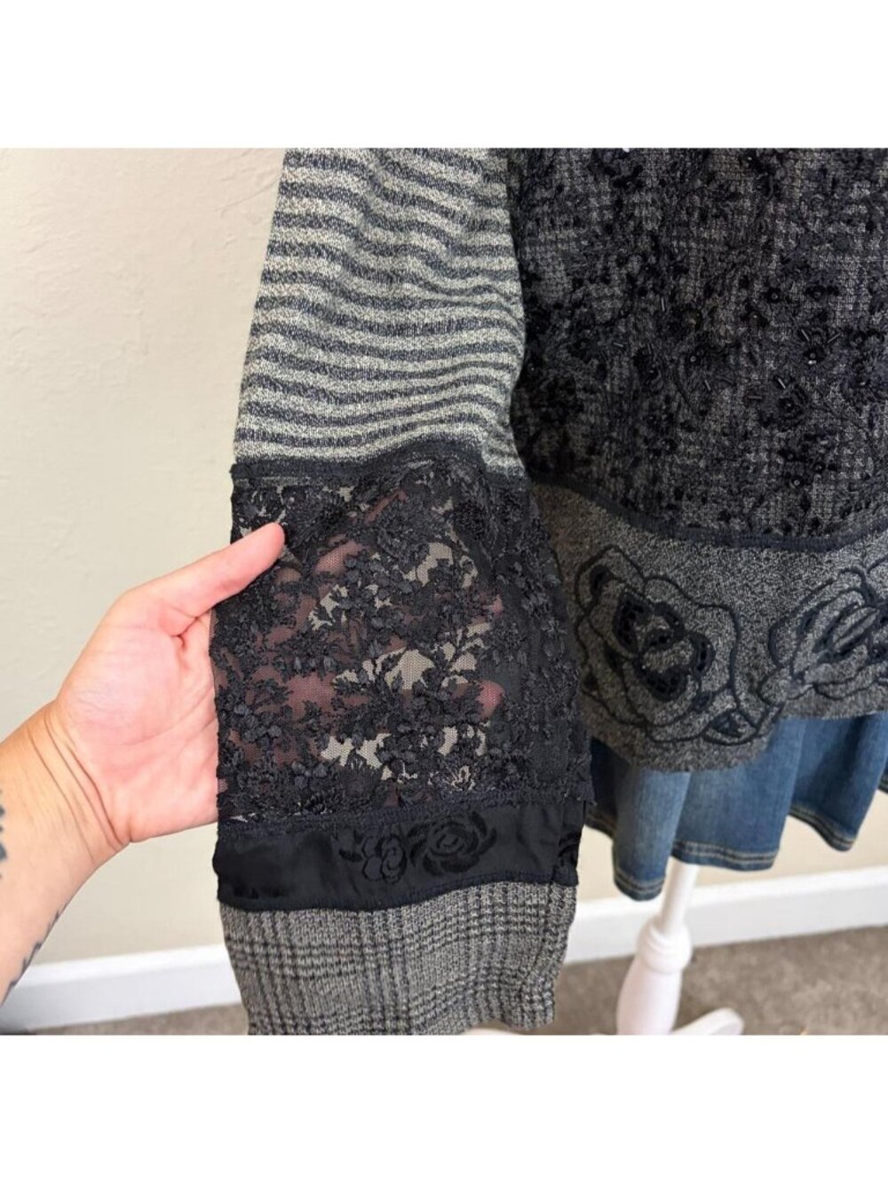 90s patchwork boho light weight jacket - Picture 5 of 8